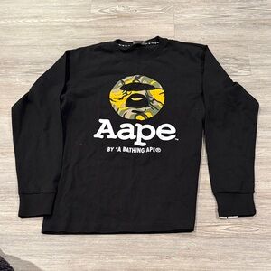 Aape by A Bathing Ape Men's Black Long Sleeve Tee
